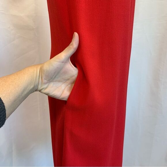 rw&co red sleeveless pleated shift dress pockets Sz XXS stretchy - Picture 7 of 12